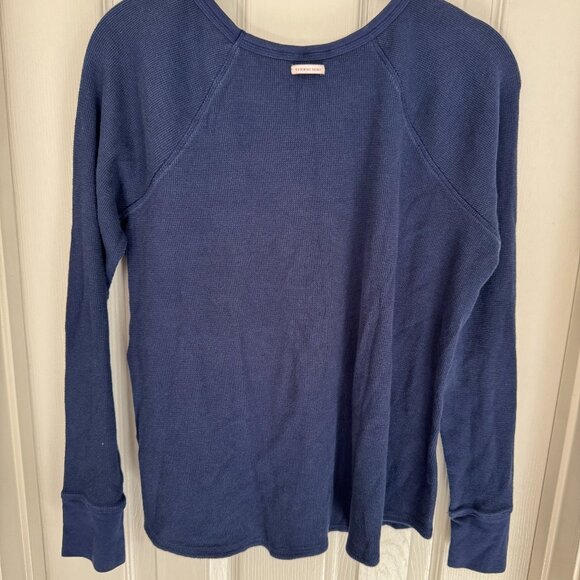 EUC Victoria’s Secret Fireside Long Jane Thermal Top Waffle Knit, Navy Blue, L - Picture 7 of 12